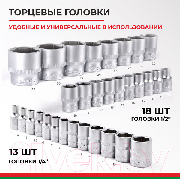 Изображение товара Набор головок, бит БелАК Профи БАК.07002