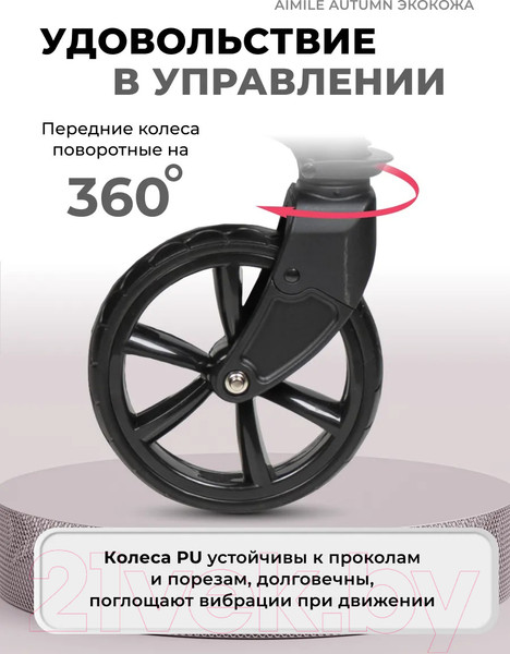 Изображение товара Детская универсальная коляска Aimile Original Autumn 2 в 1 / AA-8 (темно-серый)