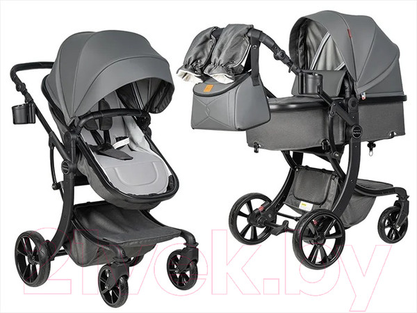 Изображение товара Детская универсальная коляска Aimile Original Autumn 2 в 1 / AA-8 (темно-серый)