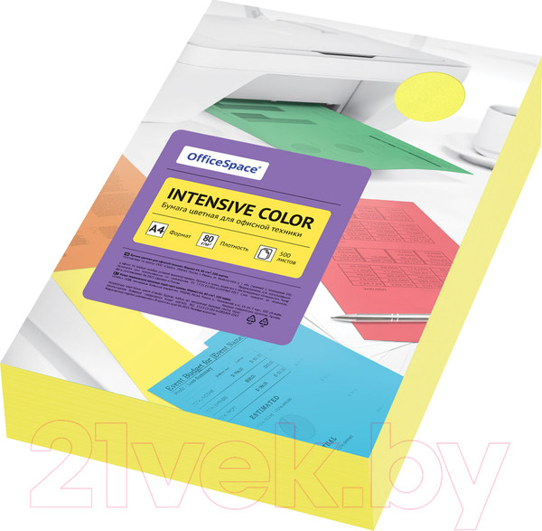 Изображение товара Бумага OfficeSpace Intensive Color A4 / 361617 (500л, желтый)