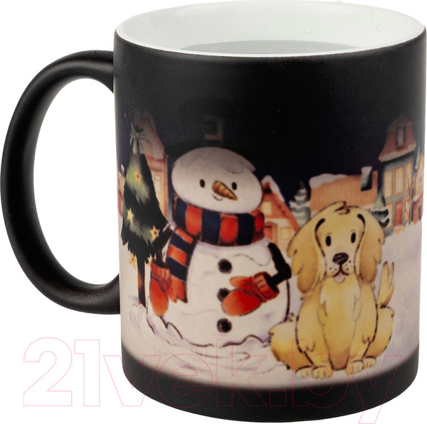 Изображение товара Кружка Bondibon Новогодняя Хамелеон Зимнее волшебство / ВВ5638 (360мл)