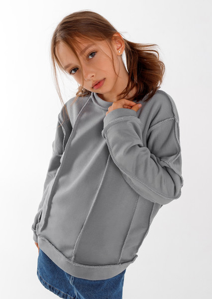 Изображение товара Свитшот детский Amarobaby Bold / AB-OD23-28B/11-128 (серый, р.128)