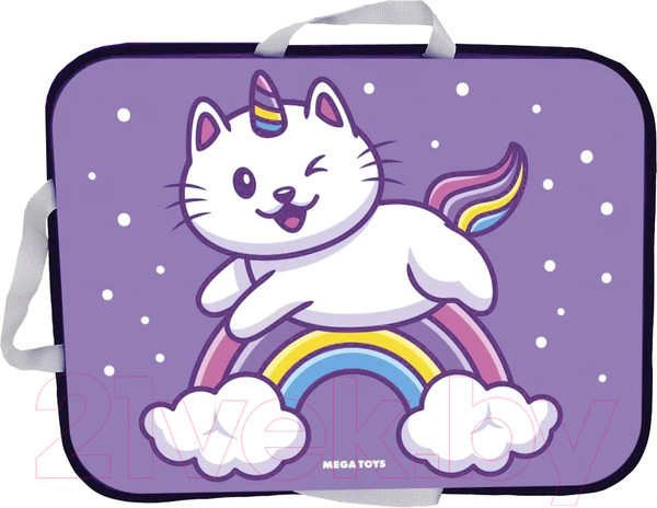 Изображение товара Санки-ледянка Mega Toys Кот-единорог / 22411 (фиолетовый)