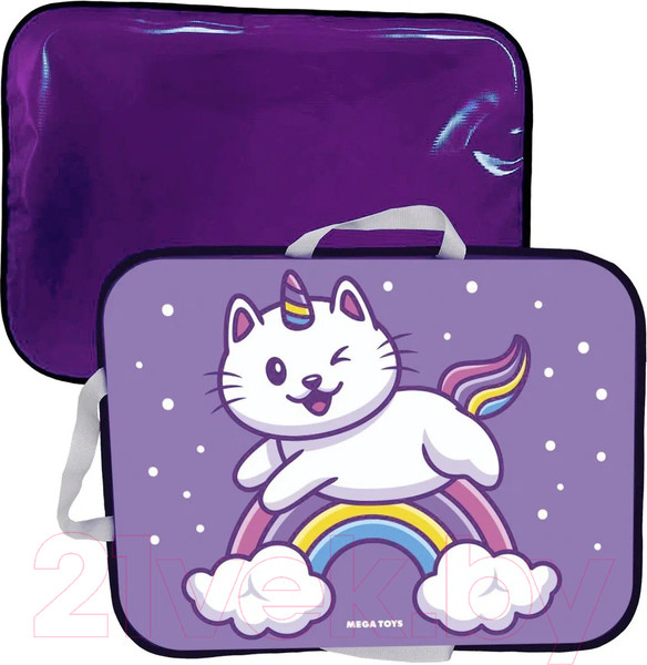 Изображение товара Санки-ледянка Mega Toys Кот-единорог / 22411 (фиолетовый)