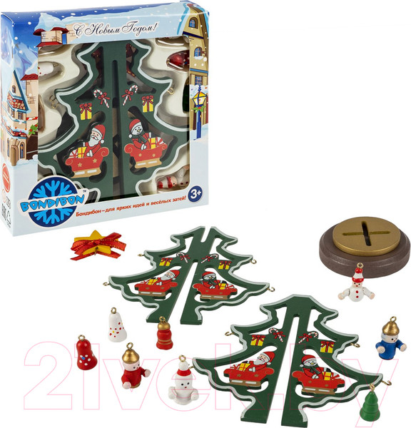 Изображение товара Набор для творчества Bondibon Новогодний. Деревянная елочка 3D / ВВ5995