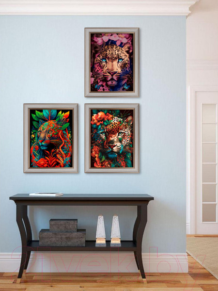 Изображение товара Картина по номерам БЕЛОСНЕЖКА Цветочный леопард / 496-AS 