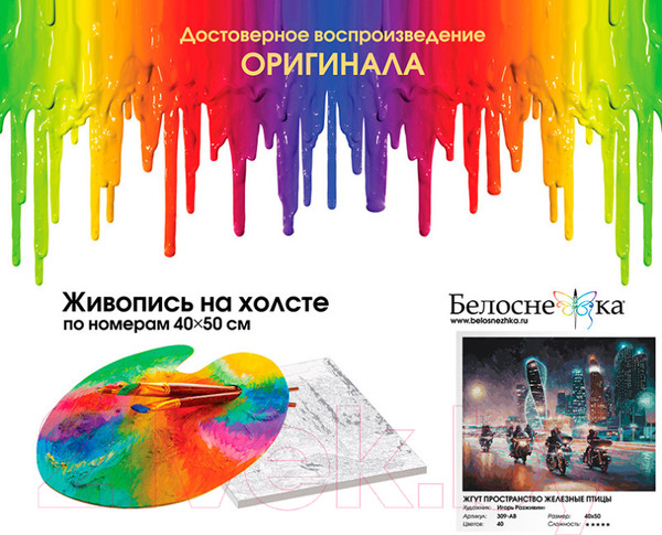 Изображение товара Картина по номерам БЕЛОСНЕЖКА Жгут пространство железные птицы / 309-AB 