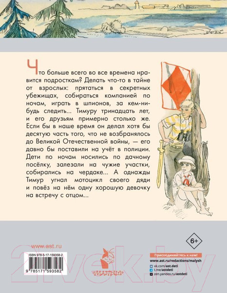 Изображение товара Книга АСТ Тимур и его команда. Любимые писатели детям / 9785171593582 (Гайдар А.П.)