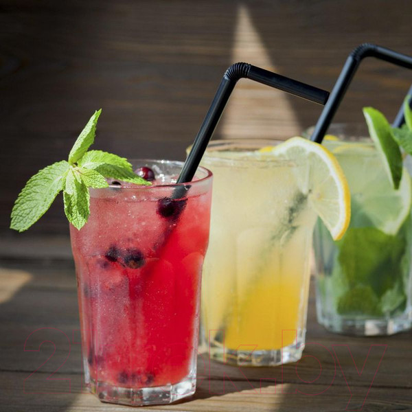 Изображение товара Набор одноразовых трубочек Паксервис 210мм / 285183 (1000шт, черный)