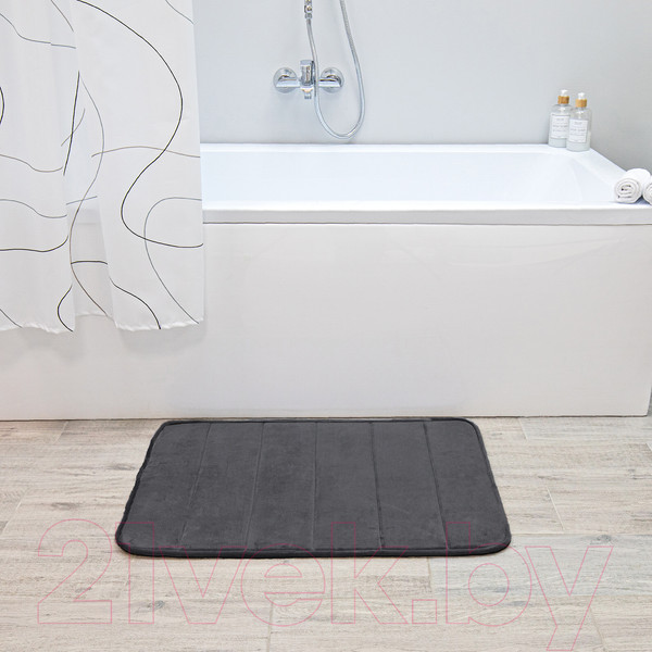Изображение товара Коврик для ванной Вилина Велюр / 7170 (50x80, черный)