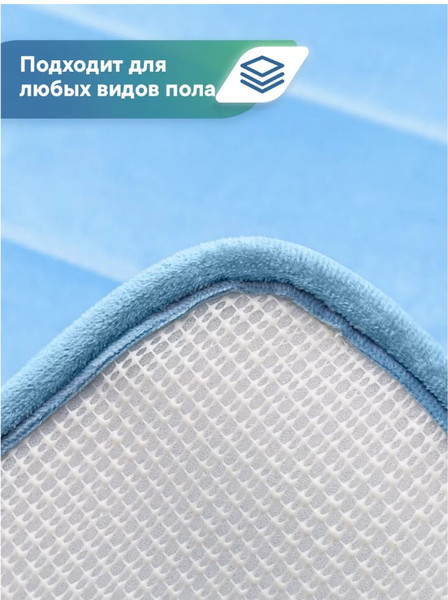 Изображение товара Коврик для ванной Вилина Велюр / 7170 (50x80, голубой)