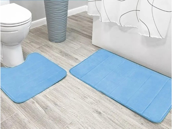 Изображение товара Коврик для ванной Вилина Велюр / 7170 (50x80, голубой)