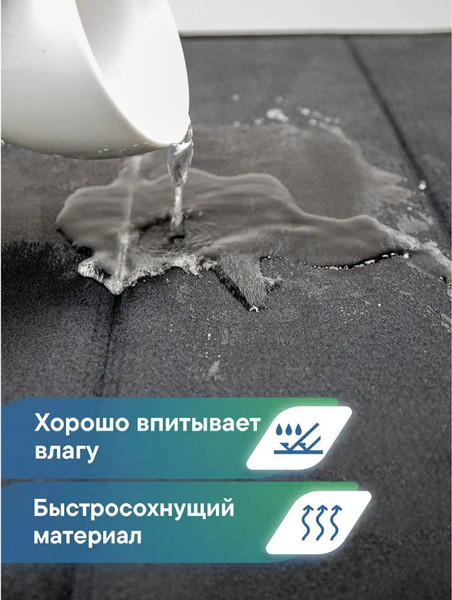 Изображение товара Коврик для ванной Вилина Велюр / 7171 (60x100, черный)