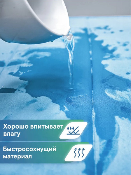 Изображение товара Коврик для ванной Вилина Велюр / 7171 (60x100, голубой)