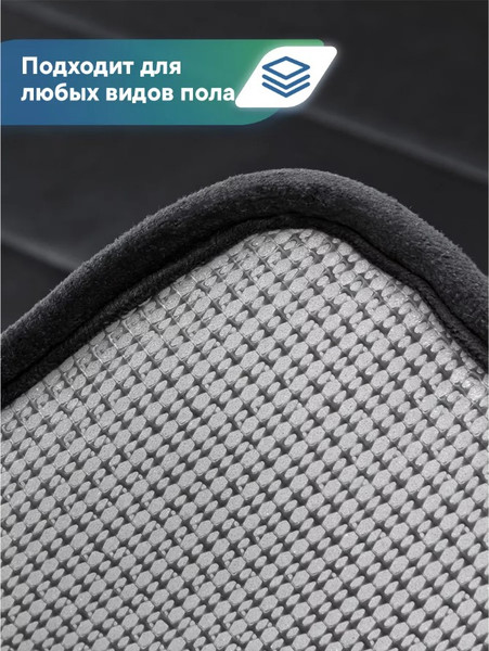 Изображение товара Набор ковриков для ванной и туалета Вилина Велюр / 7173 (черный)
