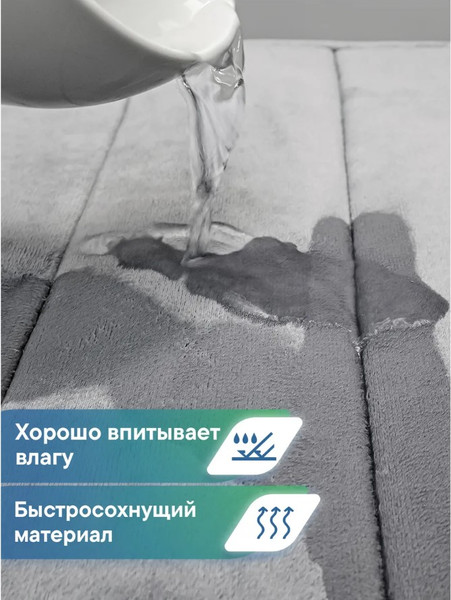 Изображение товара Набор ковриков для ванной и туалета Вилина Велюр / 7173 (серый)
