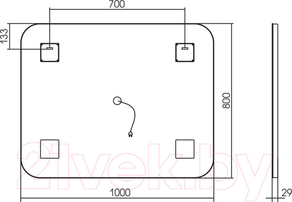 Изображение товара Зеркало Silver Mirrors Стив-ТХ 100x80 / LED-00002697