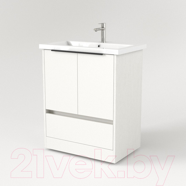 Изображение товара Тумба под умывальник Дабер 017 Cersanit Como 70 / Т17.7С.0.5Ч (белый древесный/ручка черная)