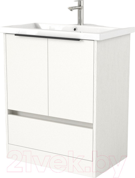 Изображение товара Тумба под умывальник Дабер 017 Cersanit Como 70 / Т17.7С.0.5Ч (белый древесный/ручка черная)