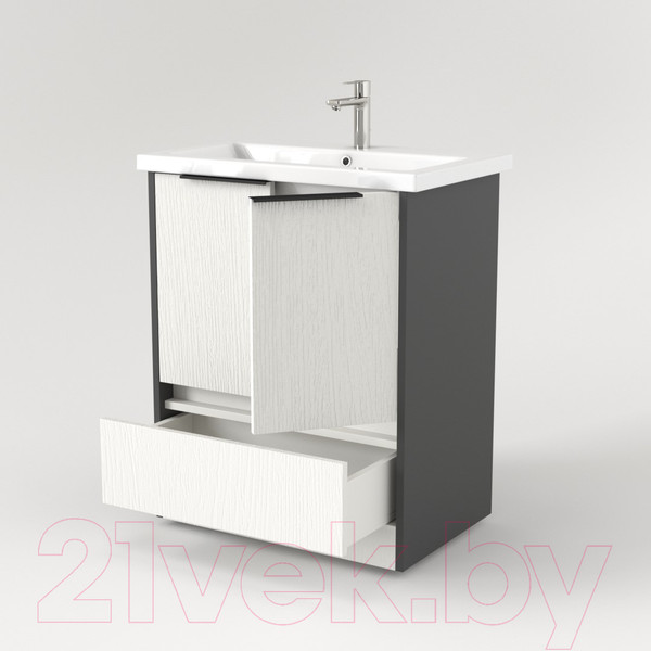 Изображение товара Тумба под умывальник Дабер 017 Cersanit Como 70 / Т17.7С.0.19Ч (бежевый/серый/ручка черная)