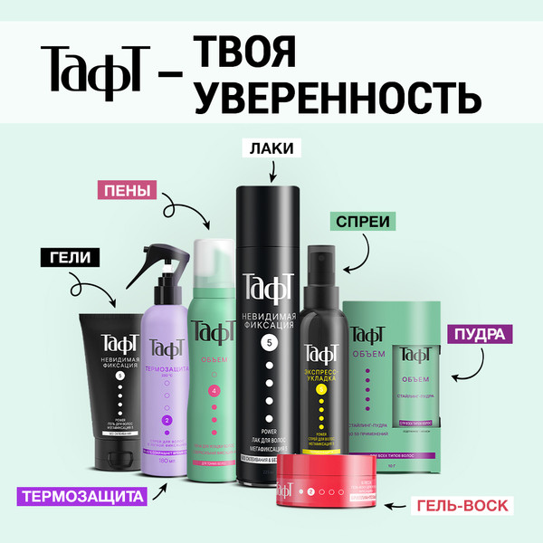 Изображение товара Спрей для укладки волос Тафт Power. Экспресс-укладка мегафиксация (150мл)