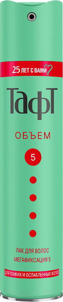 Изображение товара Лак для укладки волос Тафт Объем и мегафиксация (225мл)