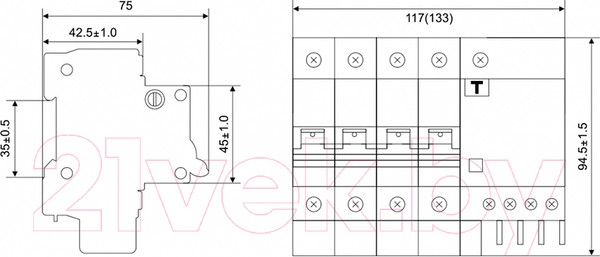 Изображение товара Дифференциальный автомат КС 4P 16/30 ДА-14