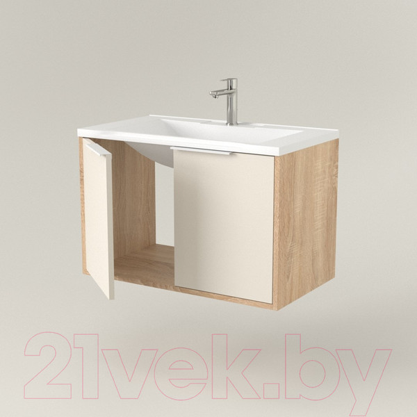 Изображение товара Тумба под умывальник Дабер 018 WeltWasser Deilbach 7517-60 / Т18.6W.0.18Б (бежевый/дуб бардолино/ручка белая)