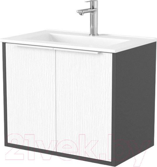 Изображение товара Тумба под умывальник Дабер 018 WeltWasser Deilbach 7517-60 / Т18.6W.0.20Б (белый древесный/серый/ручка белая)