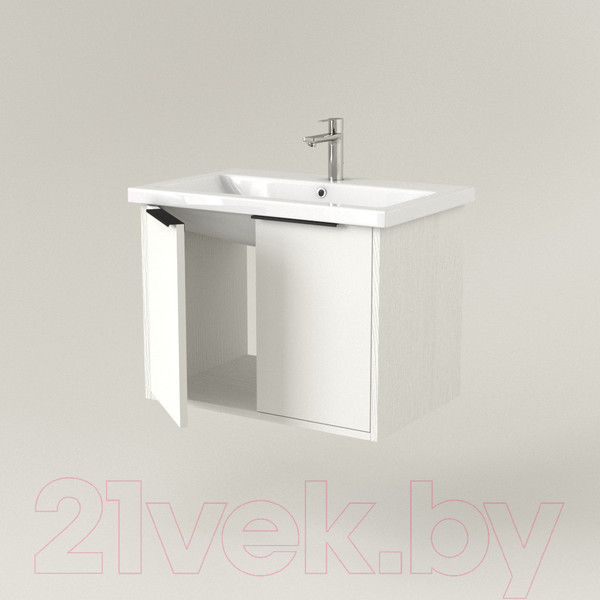 Изображение товара Тумба под умывальник Дабер 018 WeltWasser Deilbach 7517-60 / Т18.6W.0.5Ч (белый древесный/ручка черная)