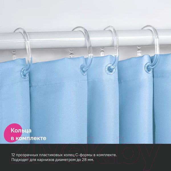 Изображение товара Шторка-занавеска для ванны IDDIS BL06P24i11 (голубой)