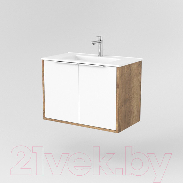Изображение товара Тумба под умывальник Дабер 018 WeltWasser Deilbach 7517-70 / Т18.7W.0.21Б (дуб галифакс/белый/ручка белая)