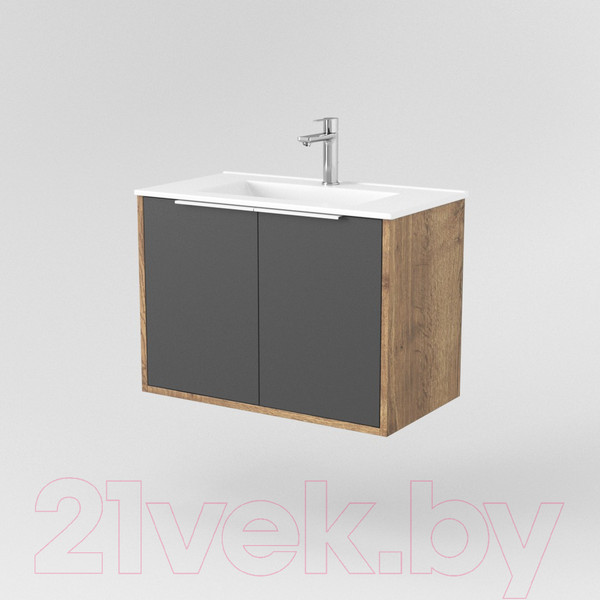 Изображение товара Тумба под умывальник Дабер 018 WeltWasser Deilbach 7517-70 / Т18.7W.0.22Б (дуб галифакс/серый/ручка белая)