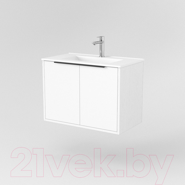 Изображение товара Тумба под умывальник Дабер 018 WeltWasser Deilbach 7517-70 / Т18.7W.0.5Ч (белый древесный/ручка черная)