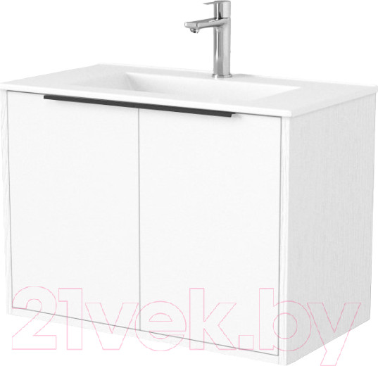 Изображение товара Тумба под умывальник Дабер 018 WeltWasser Deilbach 7517-70 / Т18.7W.0.5Ч (белый древесный/ручка черная)