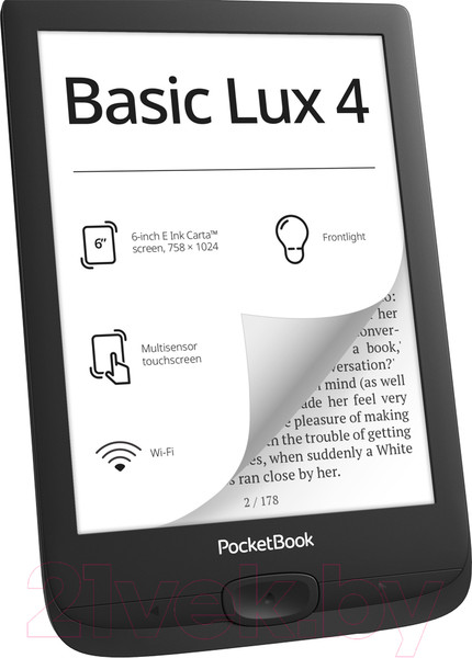 Изображение товара Электронная книга PocketBook 618 Basic Lux 4 / PB618-P-CIS (черный)