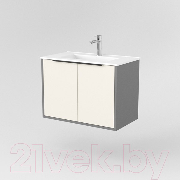 Изображение товара Тумба под умывальник Дабер 018 WeltWasser Deilbach 7517-70 / Т18.7W.0.19Ч (бежевый/серый/ручка черная)