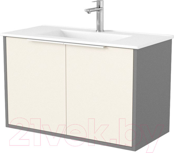 Изображение товара Тумба под умывальник Дабер 018 WeltWasser Deilbach 7517-80 / Т18.8W.0.19Б (бежевый/серый/ручка белая)