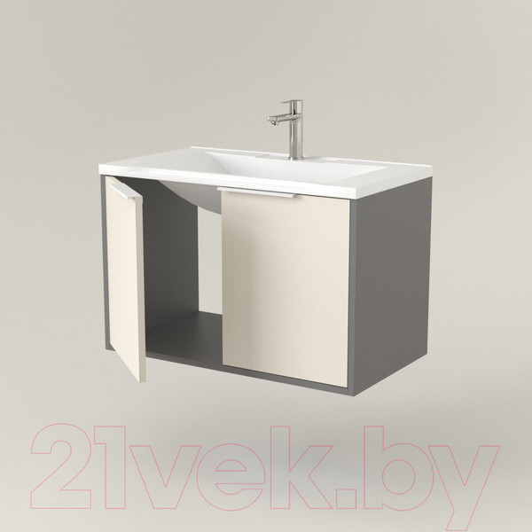 Изображение товара Тумба под умывальник Дабер 018 WeltWasser Deilbach 7517-80 / Т18.8W.0.19Б (бежевый/серый/ручка белая)