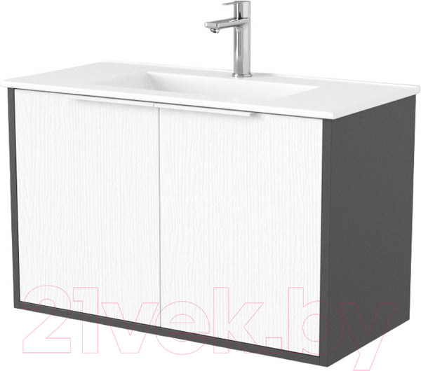 Изображение товара Тумба под умывальник Дабер 018 WeltWasser Deilbach 7517-80 / Т18.8W.0.20Б (белый древесный/серый/ручка белая)