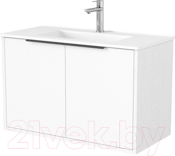 Изображение товара Тумба под умывальник Дабер 018 WeltWasser Deilbach 7517-80 / Т18.8W.0.5Ч (белый древесный/ручка черная)