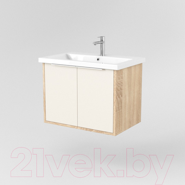 Изображение товара Тумба под умывальник Дабер 018 Cersanit Como 70 / Т18.7С.0.18Б (бежевый/дуб бардолино/ручка белая)