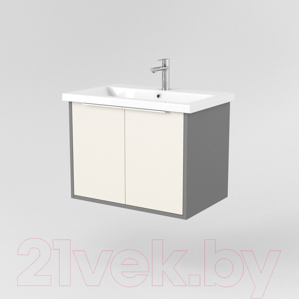 Изображение товара Тумба под умывальник Дабер 018 Cersanit Como 70 / Т18.7С.0.19Б (бежевый/серый/ручка белая)