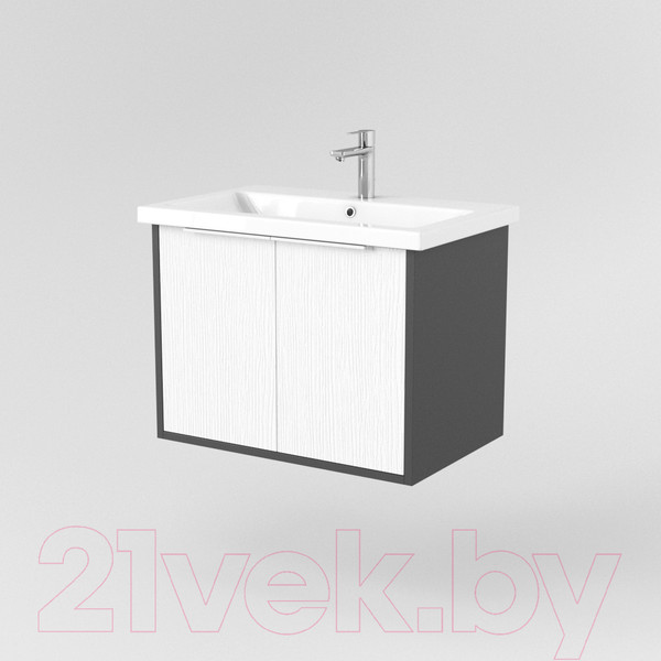 Изображение товара Тумба под умывальник Дабер 018 Cersanit Como 70 / Т18.7С.0.20Б (белый древесный/серый/ручка белая)