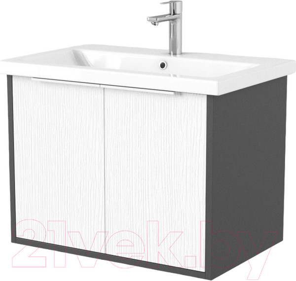 Изображение товара Тумба под умывальник Дабер 018 Cersanit Como 70 / Т18.7С.0.20Б (белый древесный/серый/ручка белая)