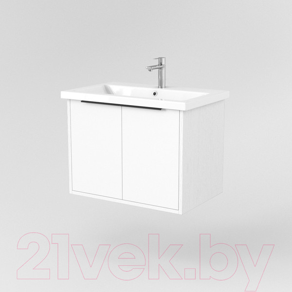 Изображение товара Тумба под умывальник Дабер 018 Cersanit Como 70 / Т18.7С.0.5Ч (белый древесный/ручка черная)
