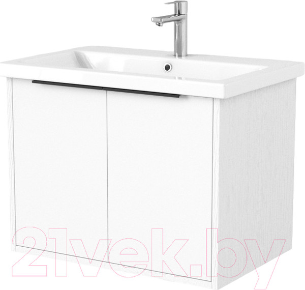 Изображение товара Тумба под умывальник Дабер 018 Cersanit Como 70 / Т18.7С.0.5Ч (белый древесный/ручка черная)