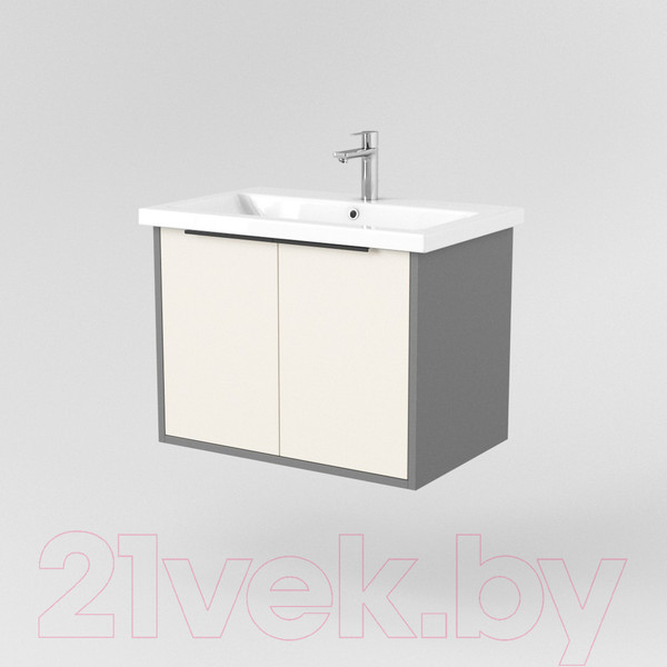 Изображение товара Тумба под умывальник Дабер 018 Cersanit Como 70 / Т18.7С.0.19Ч (бежевый/серый/ручка черная)