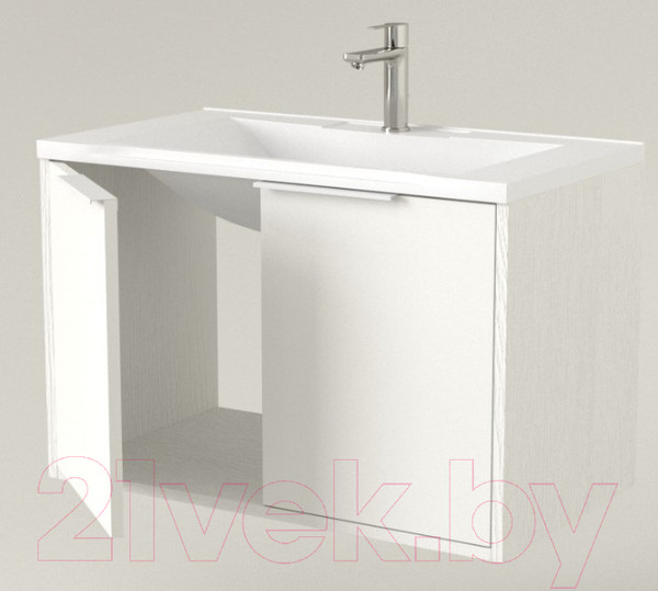 Изображение товара Тумба под умывальник Дабер 018 Andrea Elen 80 / Т18.8А.0.5Б (белый древесный/ручка белая)