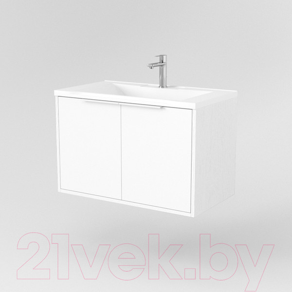 Изображение товара Тумба под умывальник Дабер 018 Andrea Elen 80 / Т18.8А.0.5Б (белый древесный/ручка белая)